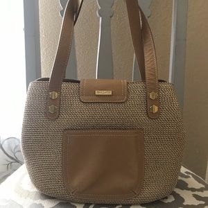 🎉SOLD🎉Eric Javits Straw w/ Leather Tote